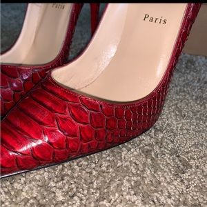 Christian Louboutin So Kate Python Heels